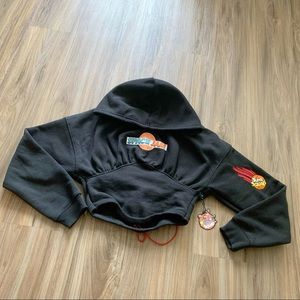 Space Jam Cropped String Corset Hoodie